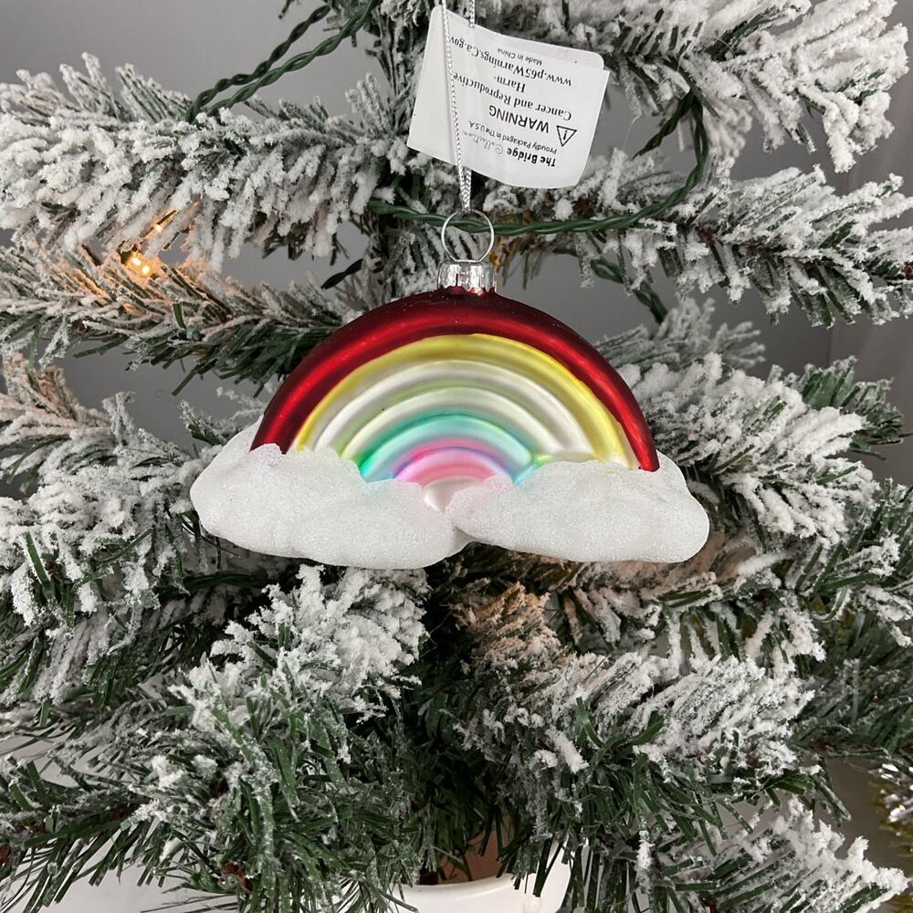 Christmas Ornament-Glass Rainbow Christmas Ornament-The Bridge Collection